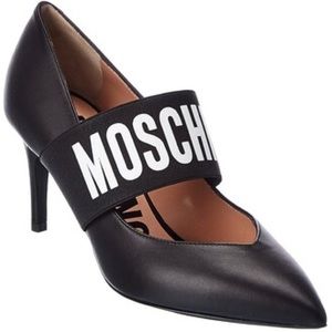 moschino logo-strap 80 mm pumps black colour size 36 New with tag